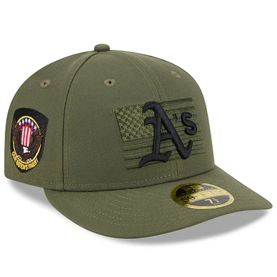 Casquette ajustée à profil bas 59FIFTY pour homme New Era Green Athletics 2023 Armed Forces Day