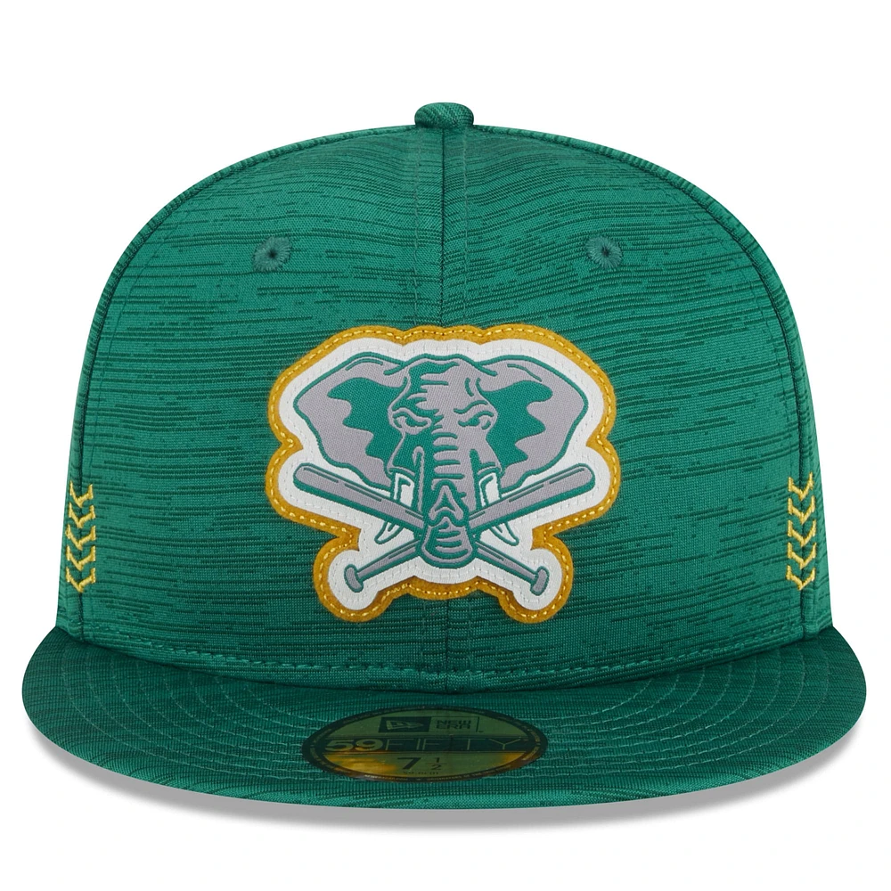 Casquette ajustée New Era Athletics 2024 Clubhouse 59FIFTY verte pour homme