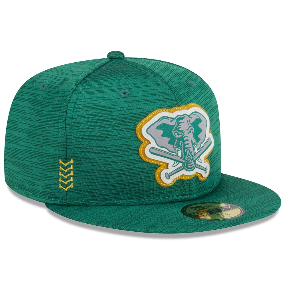 Casquette ajustée New Era Athletics 2024 Clubhouse 59FIFTY verte pour homme