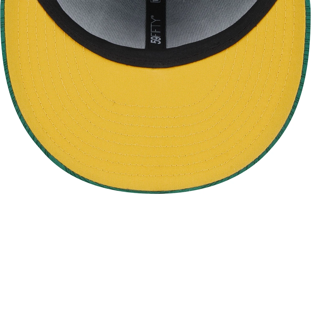 Casquette ajustée New Era Athletics 2024 Clubhouse 59FIFTY verte pour homme