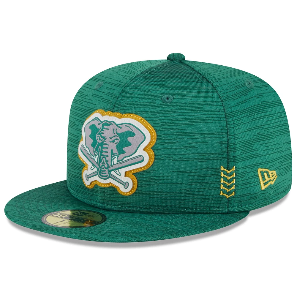 Casquette ajustée New Era Athletics 2024 Clubhouse 59FIFTY verte pour homme