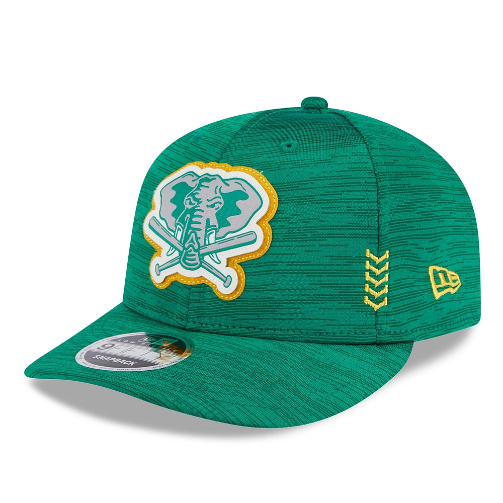 Casquette Snapback Low Profile 9FIFTY Athletics 2024 Clubhouse de New Era pour homme, verte