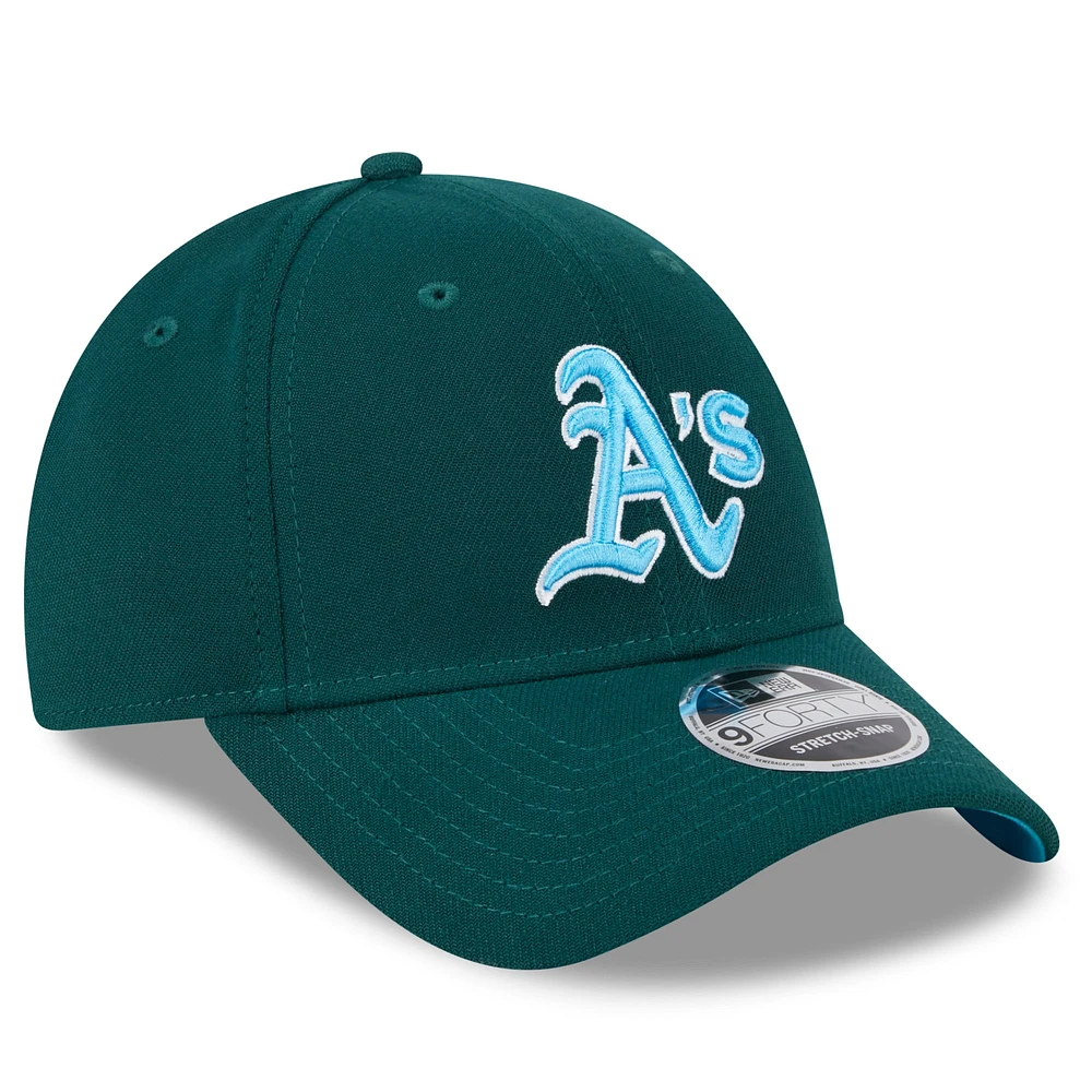 Casquette ajustable 9FORTY Athletics 2024 pour homme de New Era Green pour la fête des pères