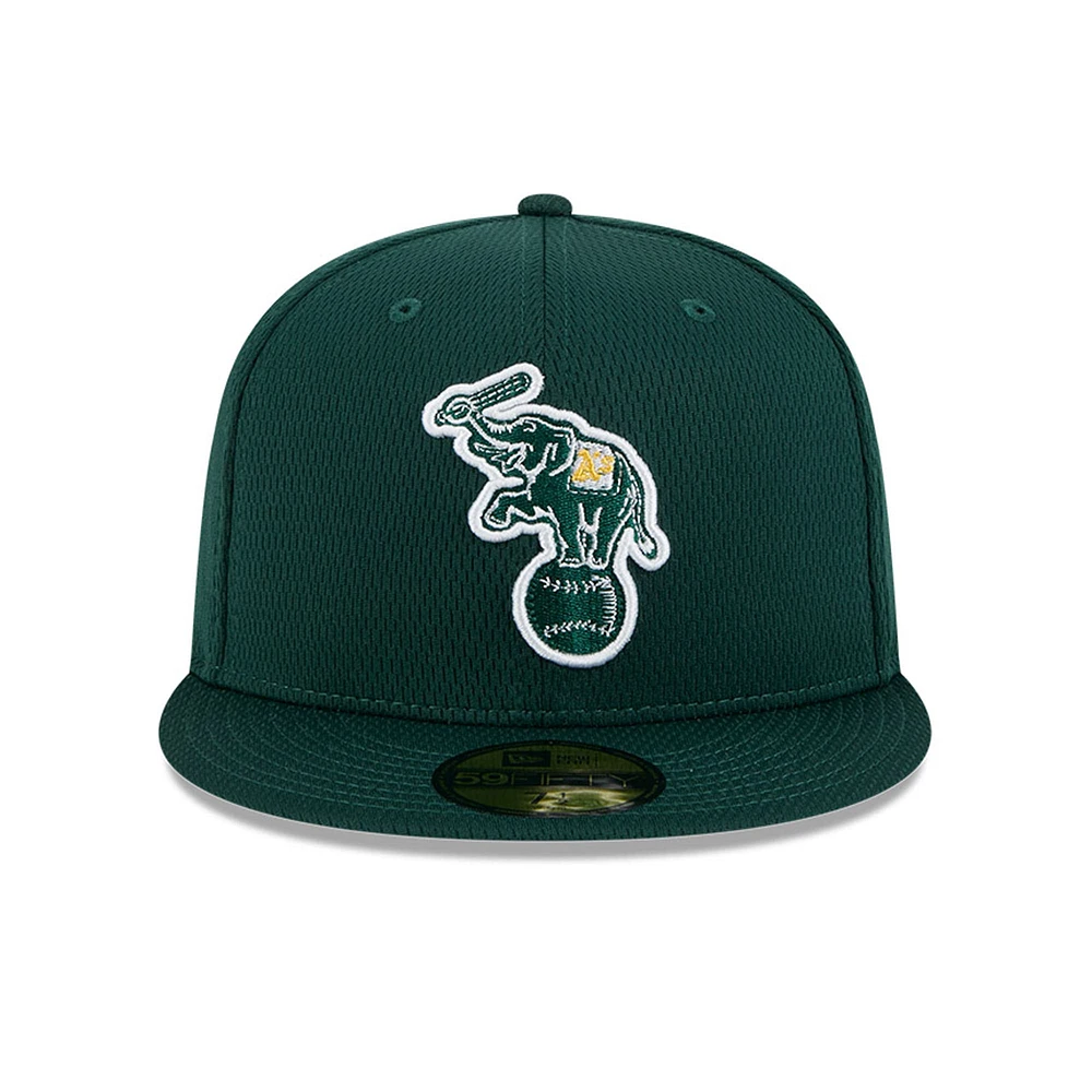 Men's New Era Green Athletics 2025 MLB Clubhouse 59FIFTY Fitted Hat