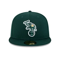 Men's New Era Green Athletics 2025 MLB Clubhouse 59FIFTY Fitted Hat