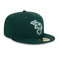 Men's New Era Green Athletics 2025 MLB Clubhouse 59FIFTY Fitted Hat