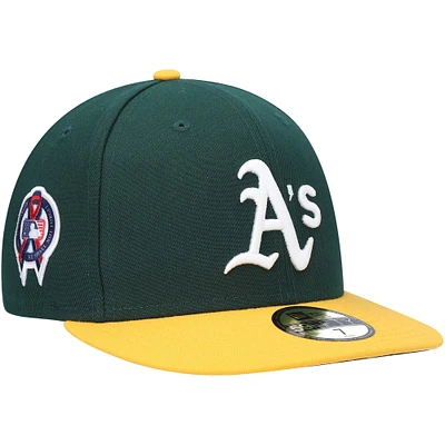 Men's New Era Green Athletics 9/11 Memorial Side Patch 59FIFTY Fitted Hat