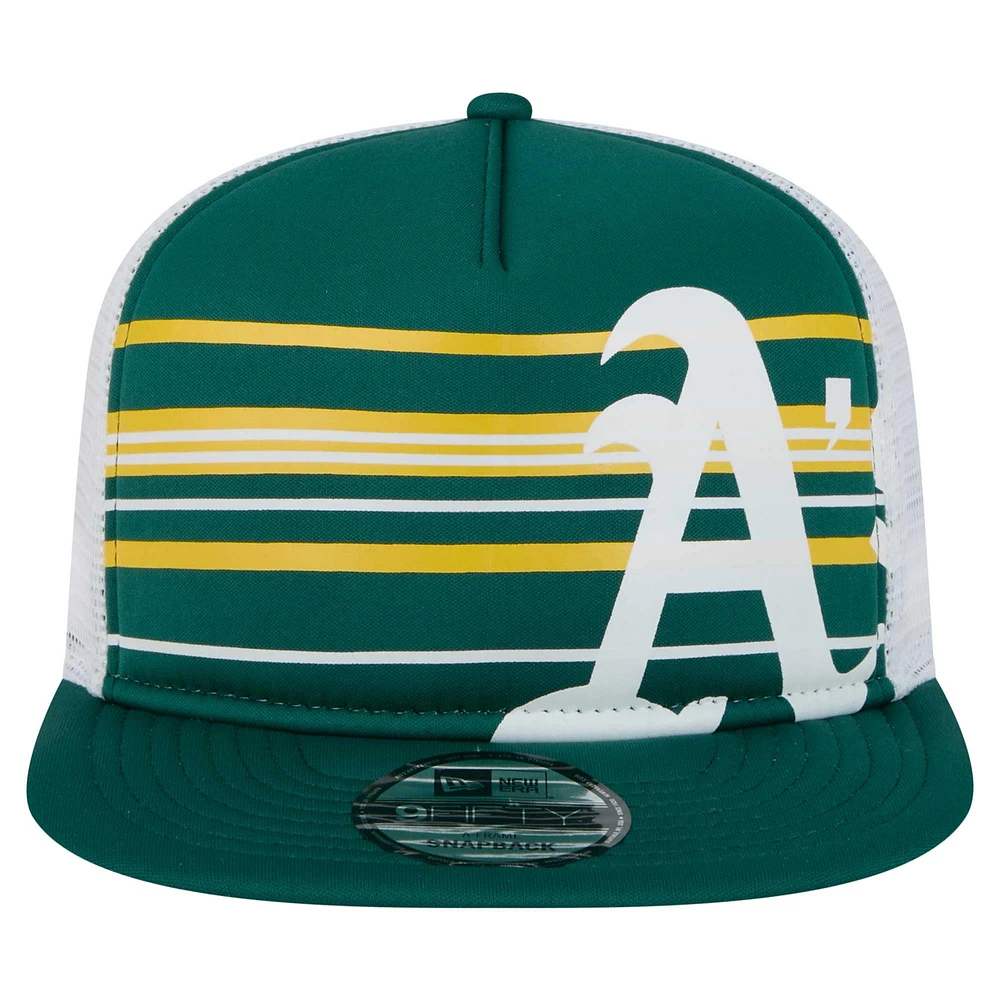 Men's New Era  Green Athletics 9FIFTY A-Frame Trucker Snapback Hat