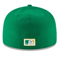 Casquette ajustée en laine 59FIFTY Athletics Cooperstown Collection pour homme de New Era Green