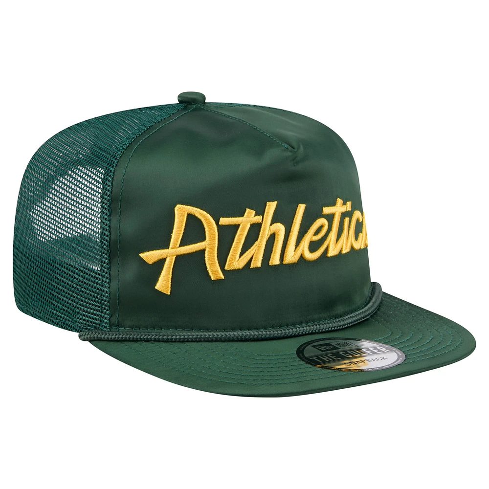 Casquette de golf ajustable New Era Athletics Retro Satin pour homme