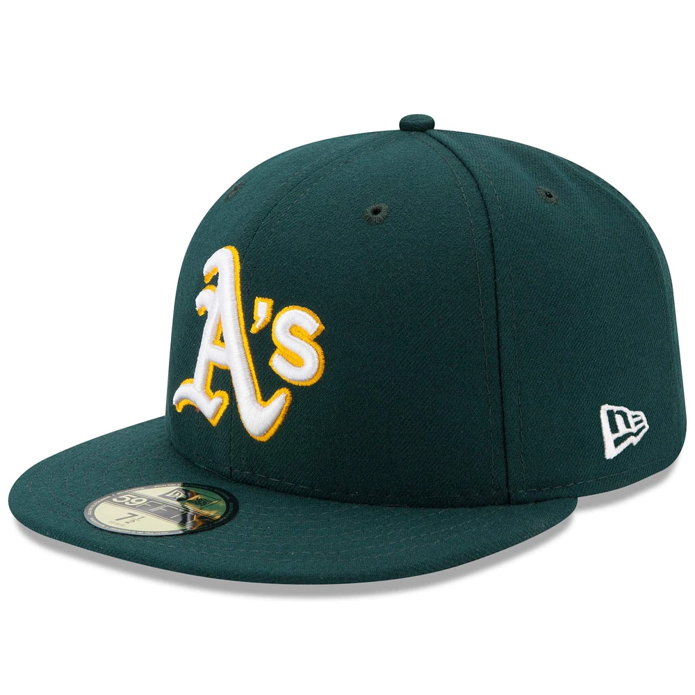 Men's New Era Green Athletics Road Authentic Collection On Field 59FIFTY Performance Fitted Hat