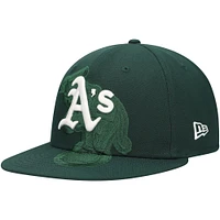 Casquette ajustée 59FIFTY Athletics Shadow Logo verte New Era pour homme