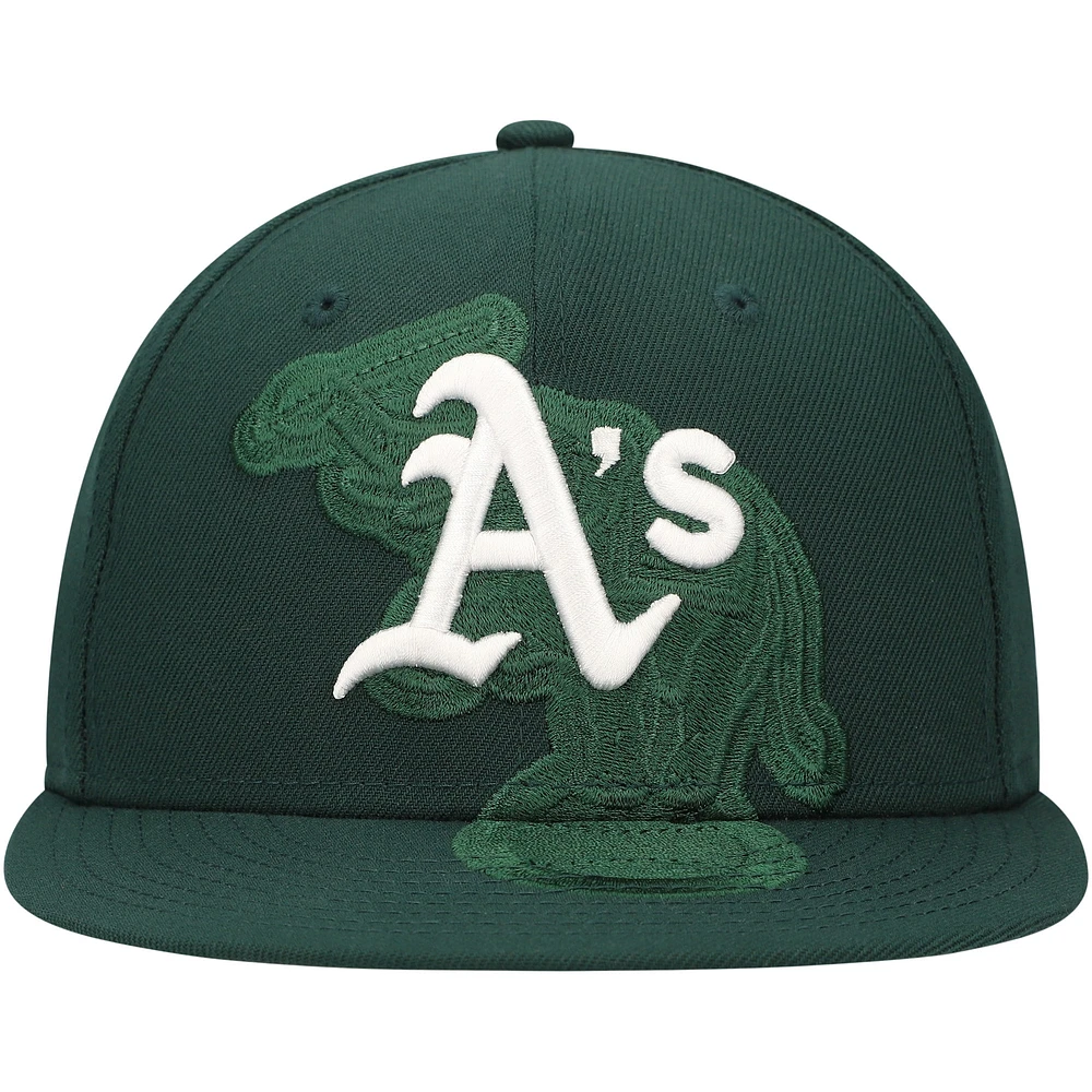 Men's New Era Green Athletics Shadow Logo 59FIFTY Fitted Hat