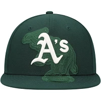 Casquette ajustée 59FIFTY Athletics Shadow Logo verte New Era pour homme