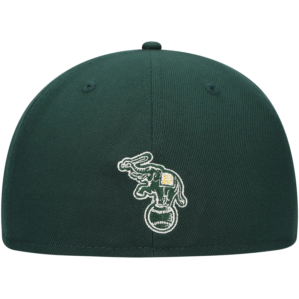 Men's New Era Green Athletics Shadow Logo 59FIFTY Fitted Hat