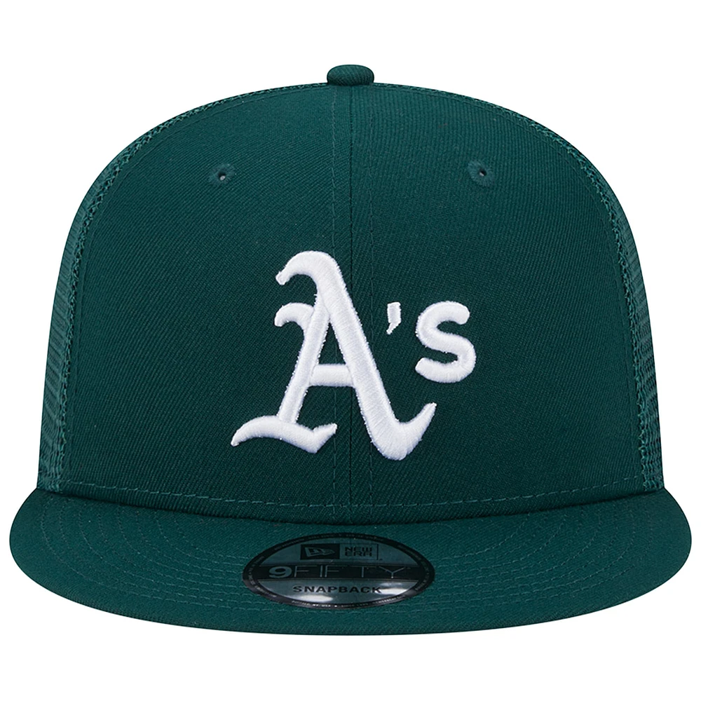 Men's New Era Green Athletics Team Color Trucker 9FIFTY Snapback Hat