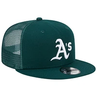 Men's New Era Green Athletics Team Color Trucker 9FIFTY Snapback Hat