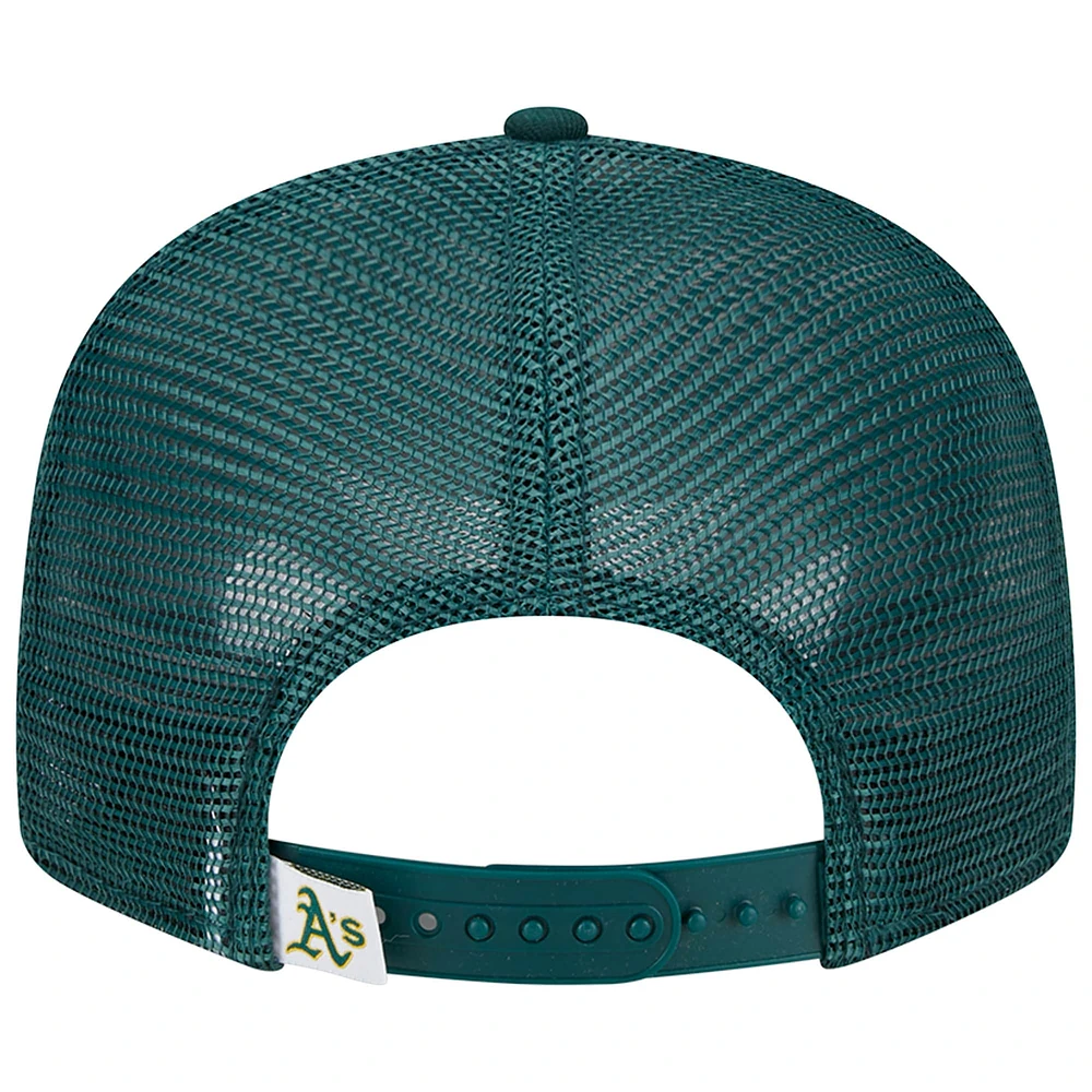 Men's New Era Green Athletics Team Color Trucker 9FIFTY Snapback Hat