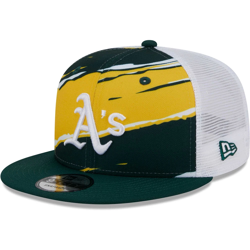 Men's New Era Green Athletics Tear Trucker 9FIFTY Snapback Hat