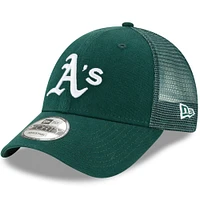 Men's New Era Green Athletics Trucker 9FORTY Adjustable Snapback Hat