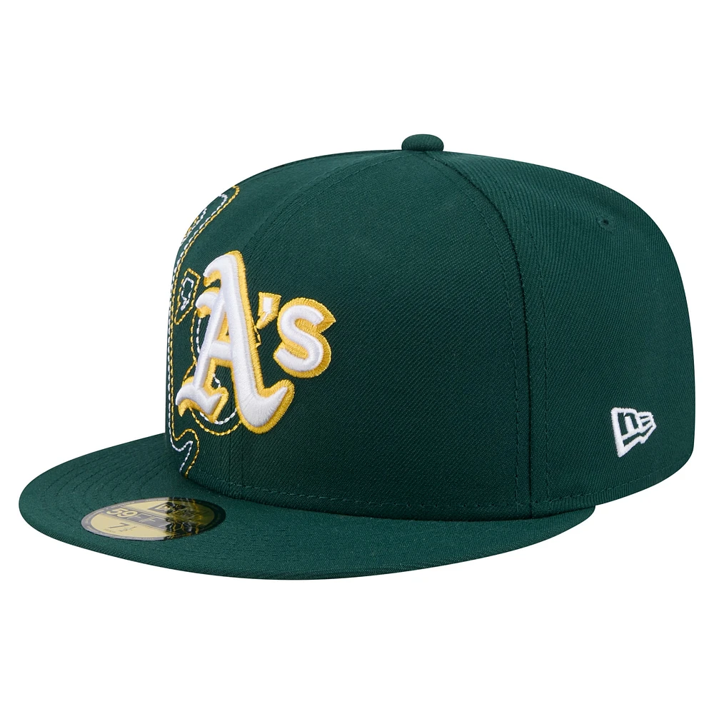 Casquette ajustée 59FIFTY Athletics verte New Era pour homme