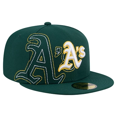 Men's New Era Green Athletics Yarn Stitch 59FIFTY Fitted Hat
