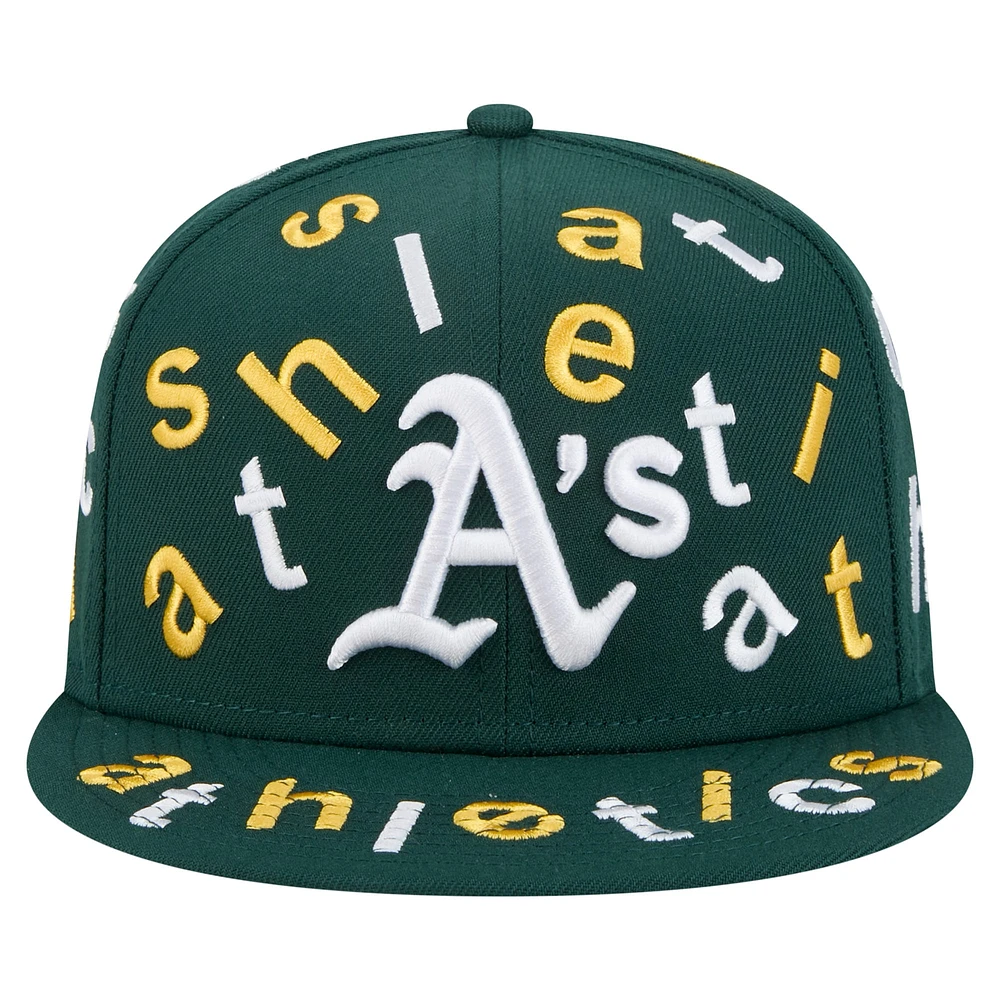 Men's New Era Green Oakland Athletics Team Confetti 59FIFTY Fitted Hat