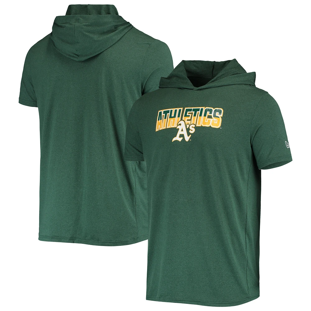 T-shirt à capuche Athletics vert chiné New Era pour homme