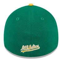 Casquette d'entraînement au bâton 39THIRTY Flex Kelly Green Athletics 2024 pour homme de New Era