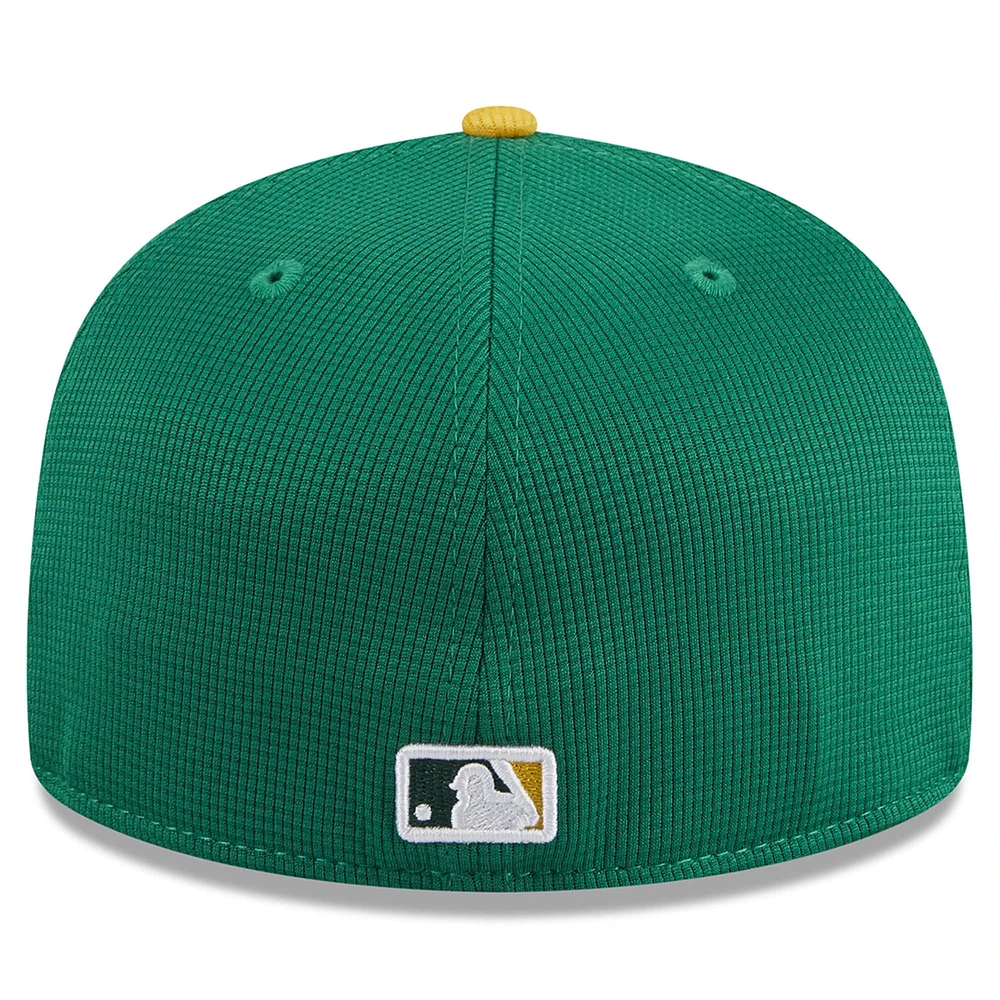 Men's New Era  Kelly Green Athletics 2025 Batting Practice 59FIFTY Fitted Hat