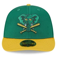 Men's New Era  Kelly Green Athletics 2025 Batting Practice Low Profile 59FIFTY Fitted Hat