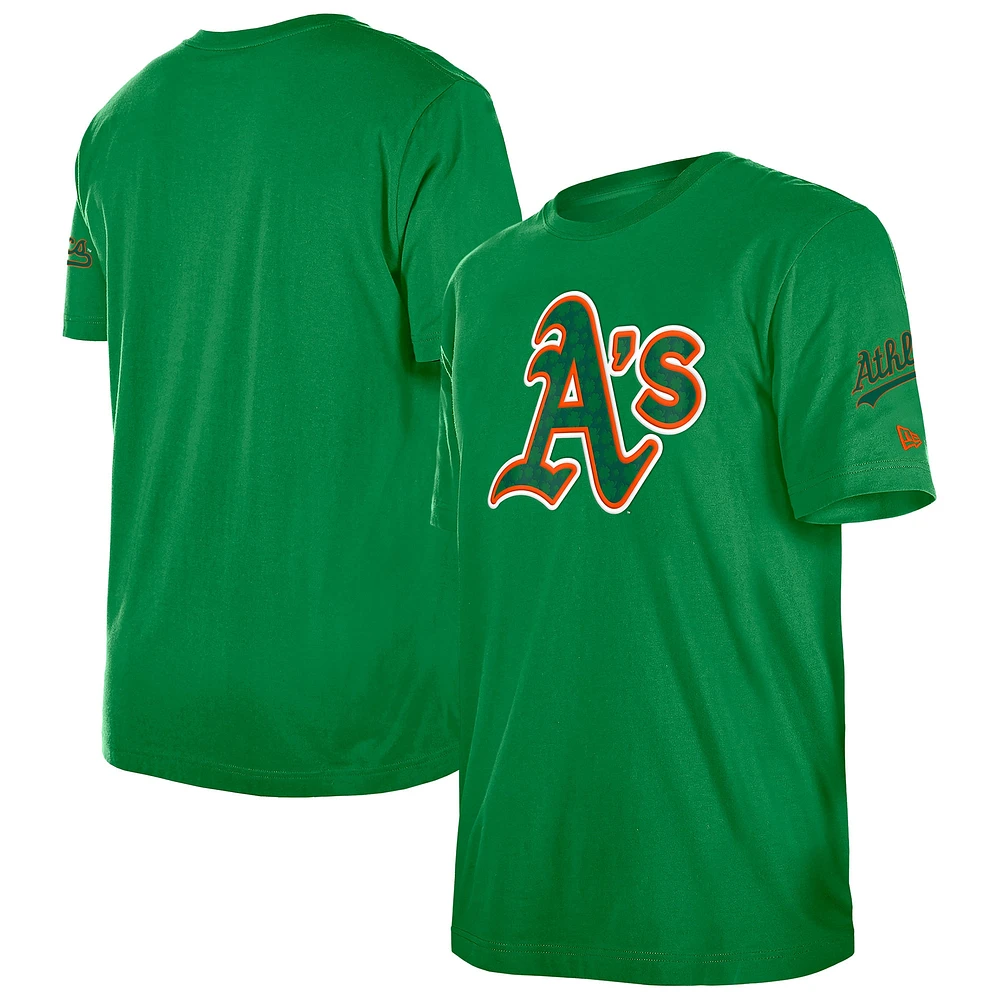 Men's New Era Kelly Green Athletics St. Patrick's Day Shamrock Fill T-Shirt