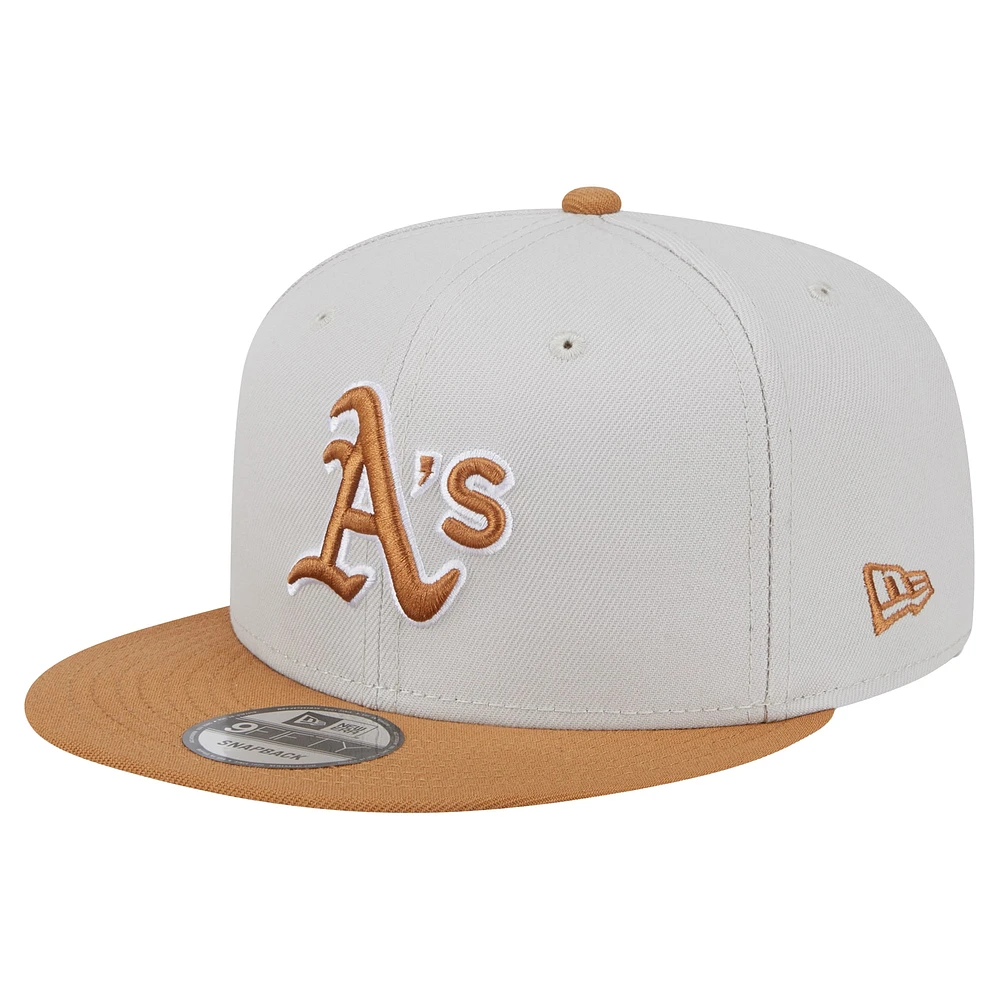 Casquette Snapback bicolore 9FIFTY Athletics Kaki/Marron pour homme de New Era