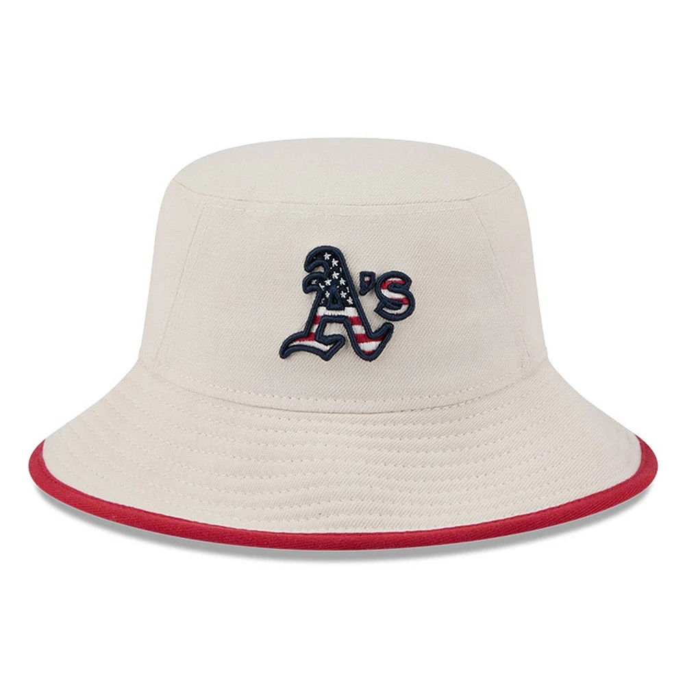 Chapeau bob New Era Khaki Athletics 2024 du 4 juillet pour homme