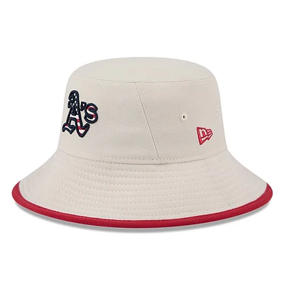 Chapeau bob New Era Khaki Athletics 2024 du 4 juillet pour homme