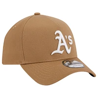Men's New Era Khaki Athletics A-Frame 9FORTY Adjustable Hat