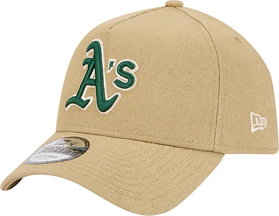 Men's New Era Khaki Athletics Logo Essentials 9FORTY A-Frame Adjustable Hat