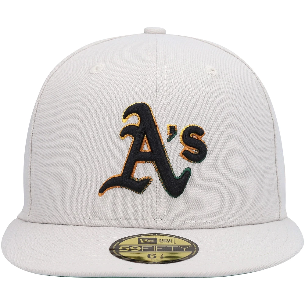 Casquette ajustée 59FIFTY Athletics Stone Dim pour homme de New Era Khaki