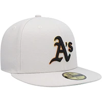 Casquette ajustée 59FIFTY Athletics Stone Dim pour homme de New Era Khaki