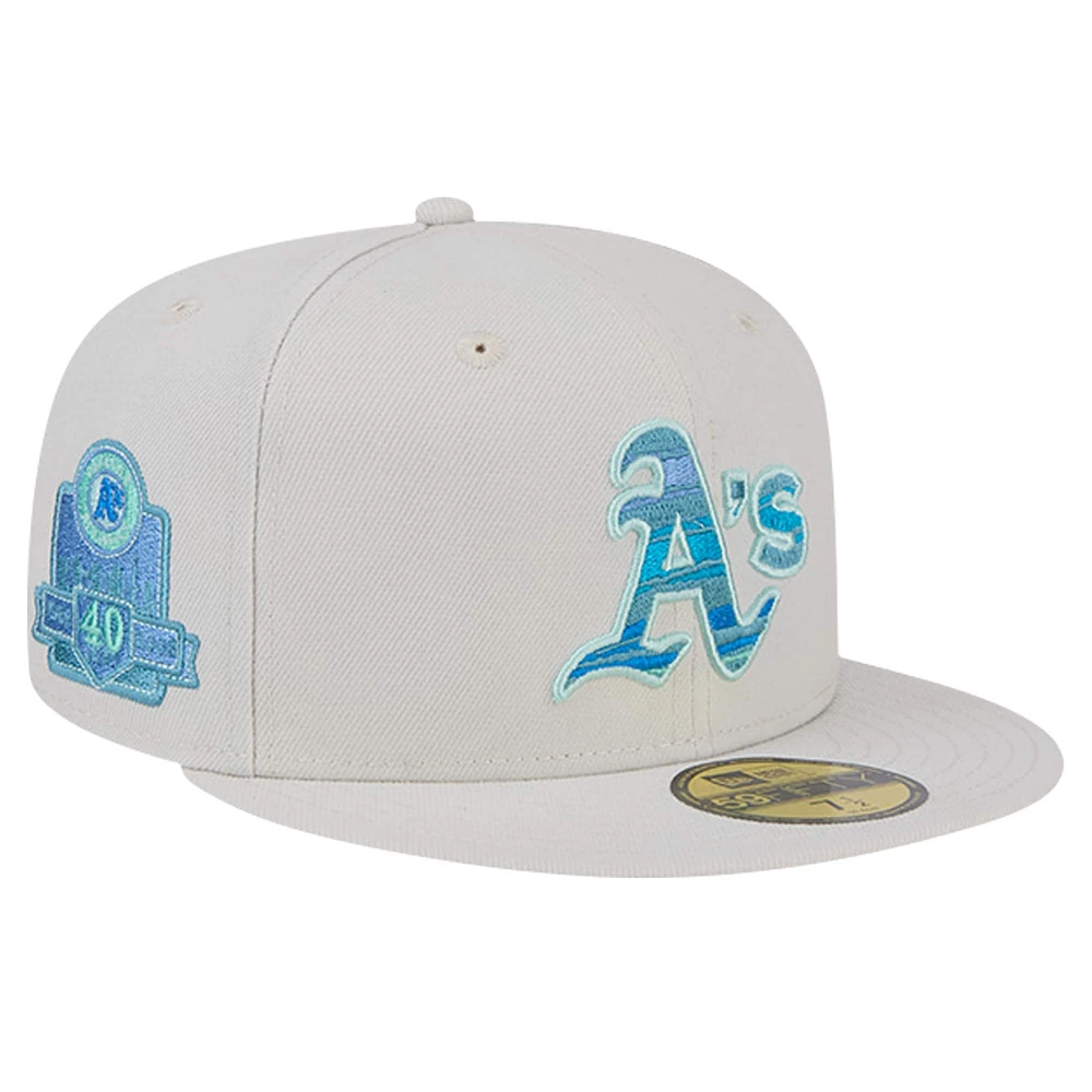 Casquette ajustée 59FIFTY Stone Mist Athletics de New Era pour homme