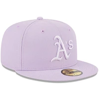 Men's New Era Lavender Athletics 2023 Spring Color Basic 59FIFTY Fitted Hat