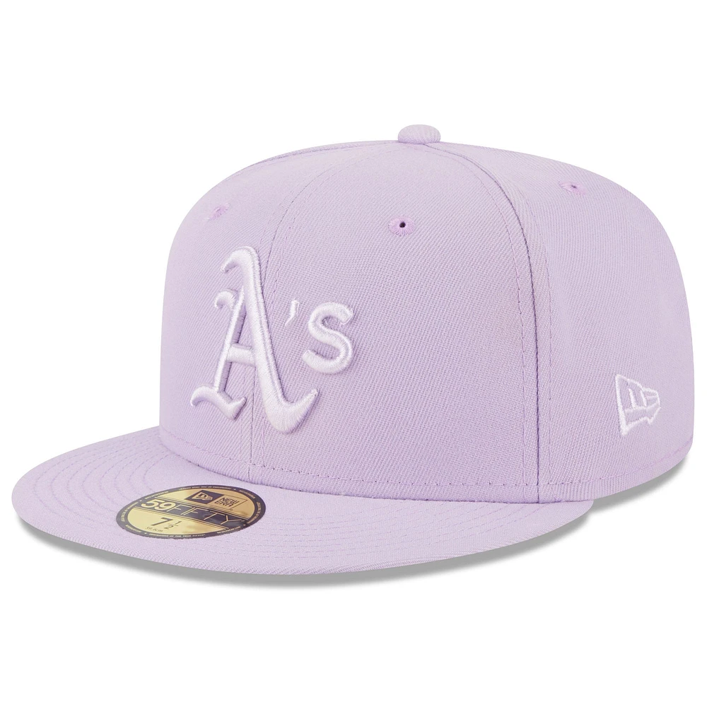 Men's New Era Lavender Athletics 2023 Spring Color Basic 59FIFTY Fitted Hat