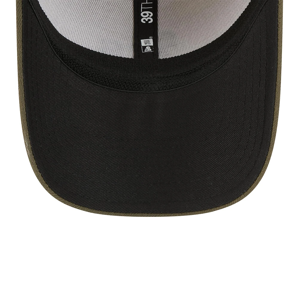 Men's New Era Light Beige/Olive Athletics 2025 Armed Forces Day 39THIRTY Flex Hat