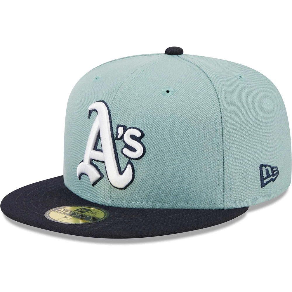 Casquette ajustée Athletics Beach Kiss 59FIFTY bleu clair/bleu marine pour homme de New Era