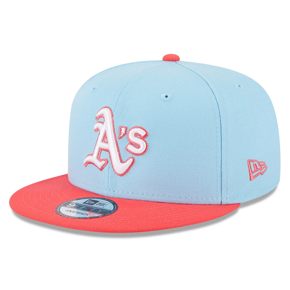 Casquette Snapback bicolore Athletics Spring Basic 9FIFTY bleu clair/rouge New Era pour homme