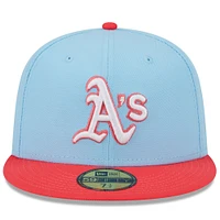 Casquette bicolore 59FIFTY bleu clair/rouge Athletics pour homme de New Era