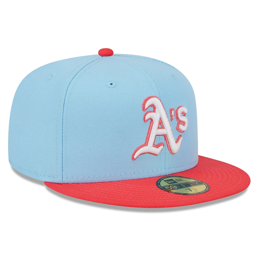 Casquette bicolore 59FIFTY bleu clair/rouge Athletics pour homme de New Era