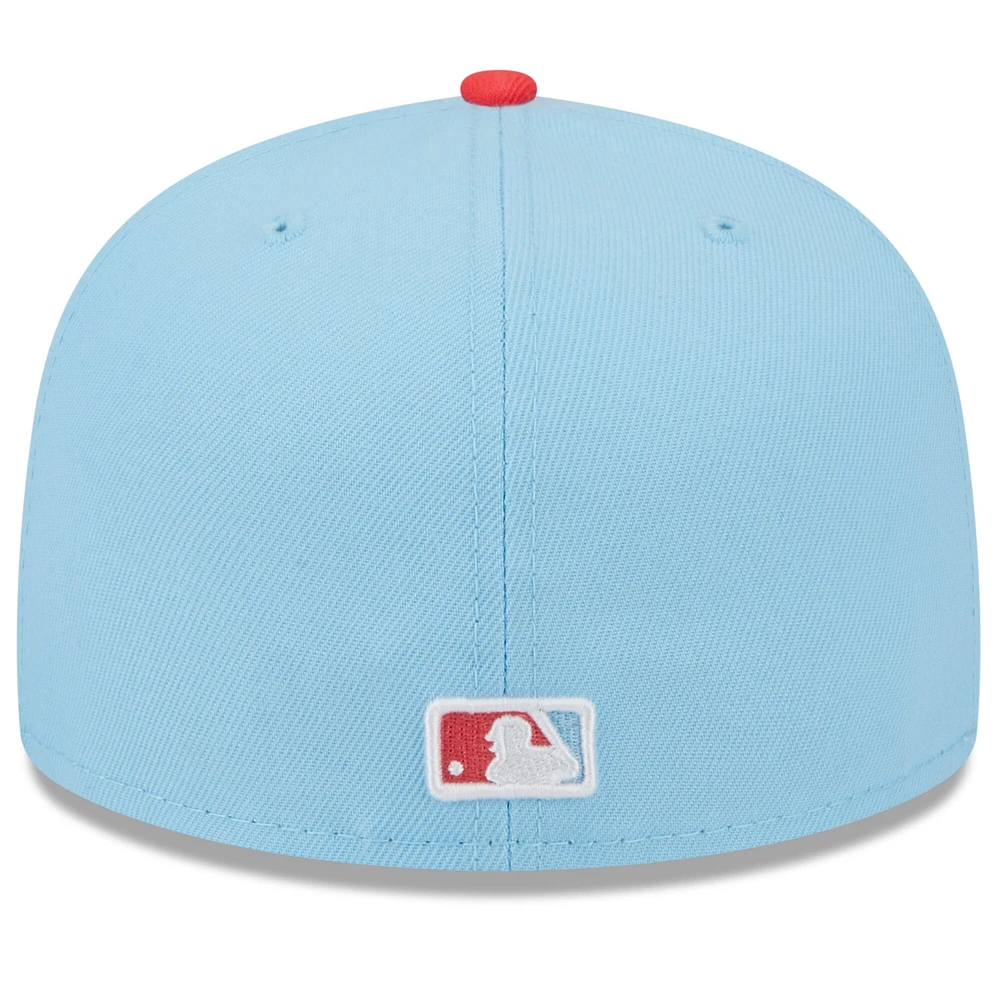 Casquette bicolore 59FIFTY bleu clair/rouge Athletics pour homme de New Era