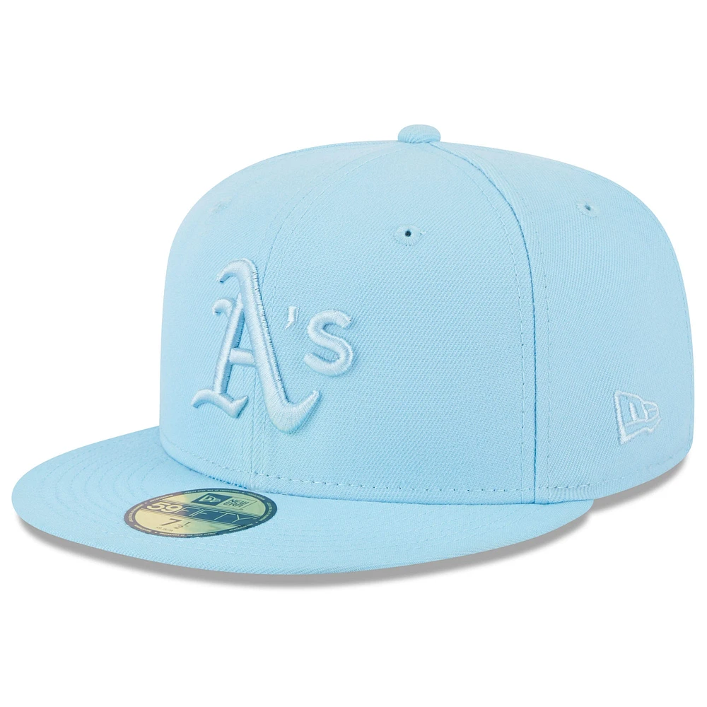 Casquette ajustée New Era bleu clair Athletics 2023 Spring Color Basic 59FIFTY pour homme