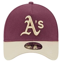 Casquette ajustable A-Frame 9FORTY en moleskine pour homme New Era Maroon Athletics